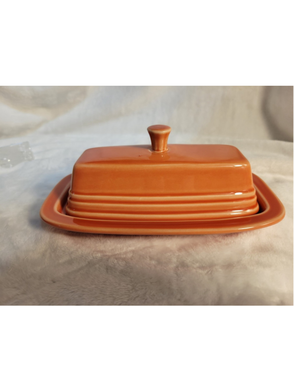 Homer Laughlin 1/4lb Fiesta PERSIMMON Covered Butter Dish Retired Color